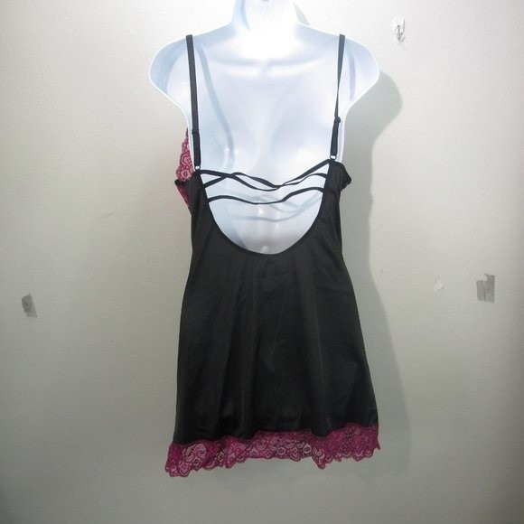 Purple Lace Spice Satin Babydoll with Slit - Picture 8 of 8